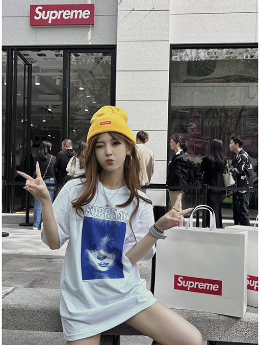 Supreme X Margaret keane  赤ちゃんの大きな目のキャラクターパターン半袖Tシャツ