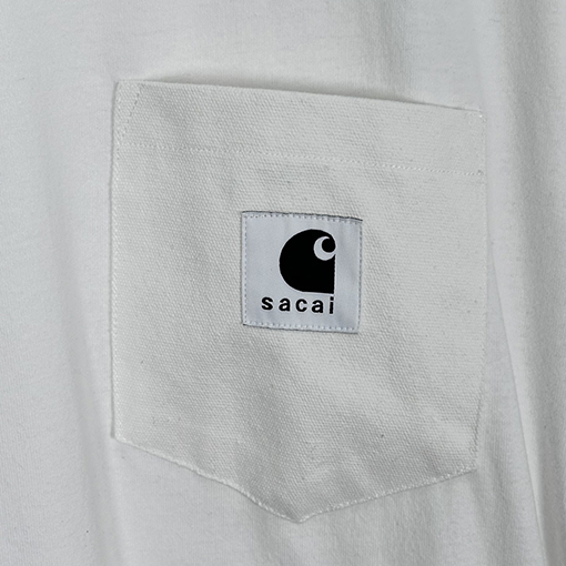 Sacai X Carhartt ポケットTシャツサイドジッパー半袖Tシャツ