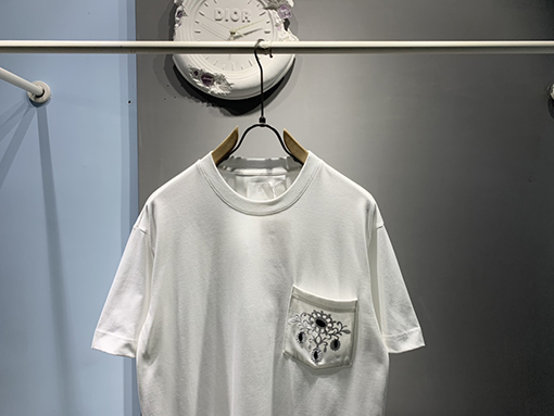 ジバンシイ 新しい宝石の花の刺繍半袖Tシャツ