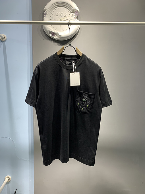 ジバンシイ 新しい宝石の花の刺繍半袖Tシャツ