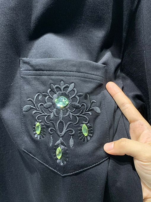 ジバンシイ 新しい宝石の花の刺繍半袖Tシャツ