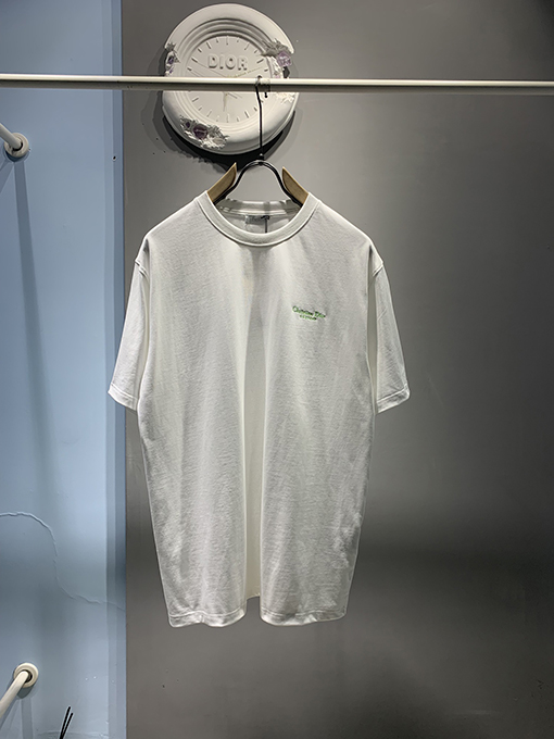 ディオールスーパーコピー 最新のクチュールロゴ刺繍半袖Tシャツ
