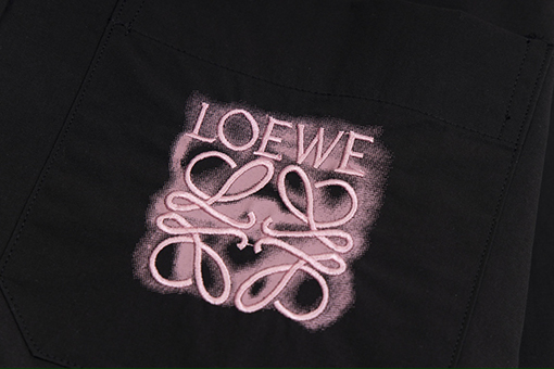 ロエベ 新しい古典的な刺繍蛍光ロゴ長袖シャツジャケット