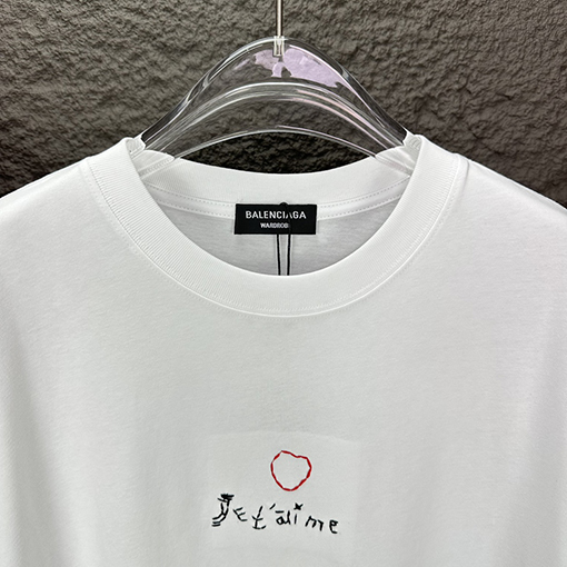 バレンシアガ  新しいステッチ文字ロゴカップル半袖Tシャツ