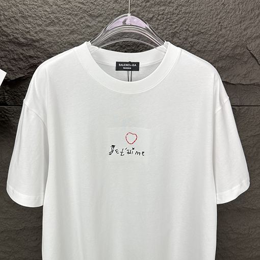 バレンシアガ  新しいステッチ文字ロゴカップル半袖Tシャツ