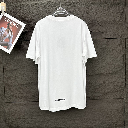 バレンシアガ  新しいステッチ文字ロゴカップル半袖Tシャツ