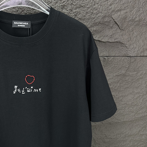 バレンシアガ  新しいステッチ文字ロゴカップル半袖Tシャツ