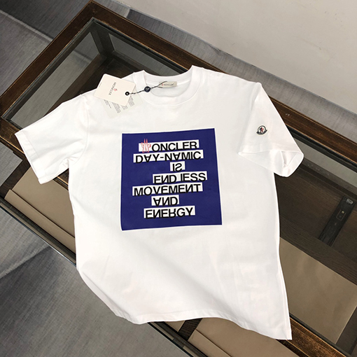 モンクレール 新しい胸の文字がプリントされた半袖Tシャツ