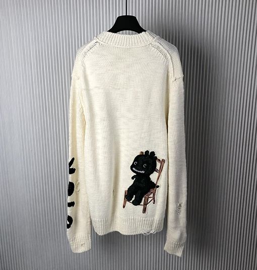 ディオールスーパーコピー 新しいのロゴ刺繍ラウンドネックセーター