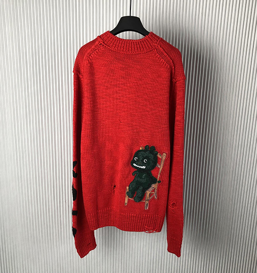 ディオールスーパーコピー 新しいのロゴ刺繍ラウンドネックセーター