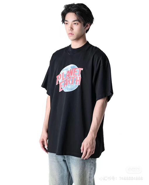 バレンシアガ プアースプリントウォッシュヴィンテージ半袖Tシャツ