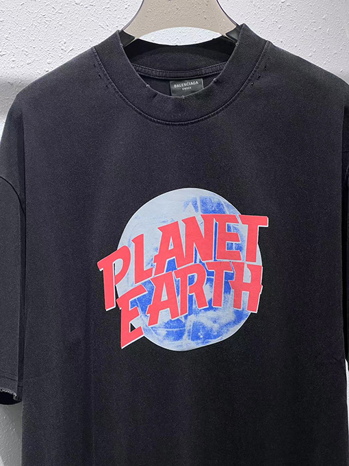 バレンシアガ プアースプリントウォッシュヴィンテージ半袖Tシャツ