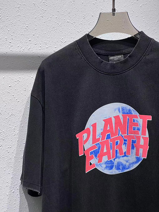 バレンシアガ プアースプリントウォッシュヴィンテージ半袖Tシャツ