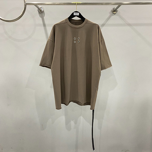 リックオウエンス ウォッシュロールチキンアイデザインゆったり5分半袖Tシャツ