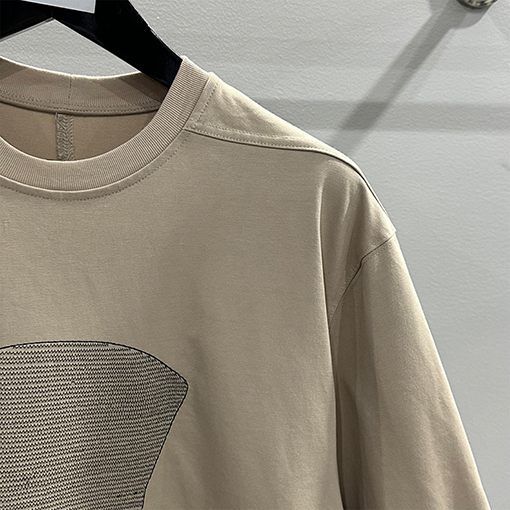 リックオウエンス 刺繍柄ラウンドネックゆったりとした大きなサイズの半袖Tシャツ