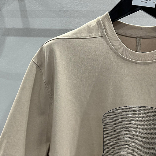 リックオウエンス 刺繍柄ラウンドネックゆったりとした大きなサイズの半袖Tシャツ