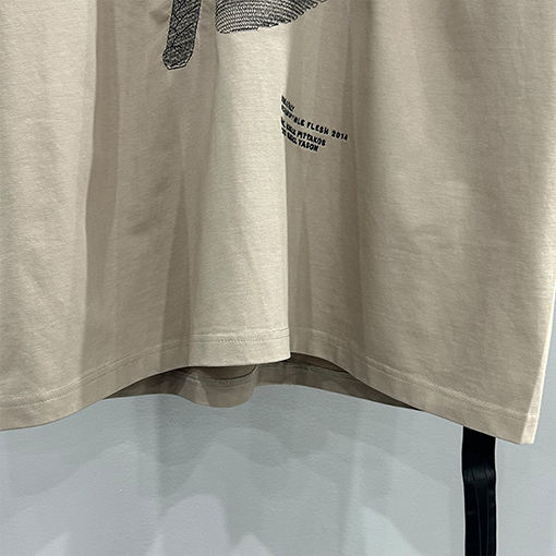 リックオウエンス   刺繍柄ラウンドネックゆったりとした大きなサイズの半袖Tシャツ