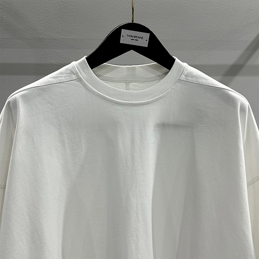 リックオウエンス ウォッシュカーリング無地ルーズ5分半袖Tシャツ