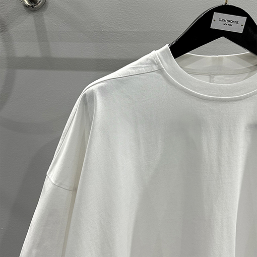 リックオウエンス ウォッシュカーリング無地ルーズ5分半袖Tシャツ