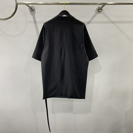リックオウエンス  ウォッシュロールボーダー肖像ゆったり5分半袖Tシャツ
