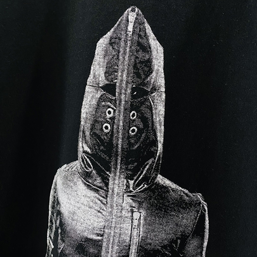 リックオウエンス  ウォッシュロールボーダー肖像ゆったり5分半袖Tシャツ
