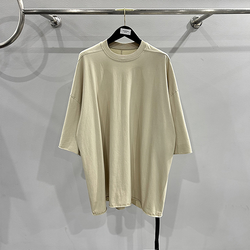 リックオウエンス リボンウォッシュロールアップルーズフィット半袖Tシャツ