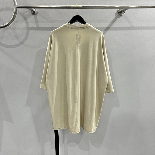 リックオウエンス リボンウォッシュロールアップルーズフィット半袖Tシャツ