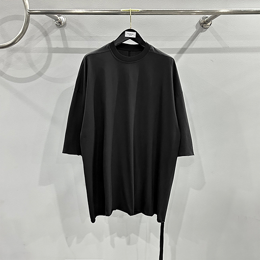 リックオウエンス リボンウォッシュロールアップルーズフィット半袖Tシャツ