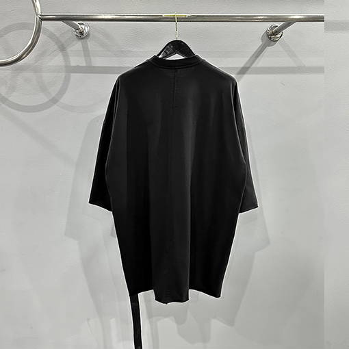 リックオウエンス リボンウォッシュロールアップルーズフィット半袖Tシャツ