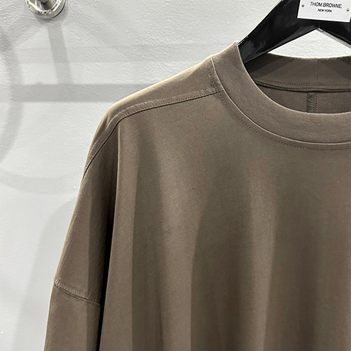リックオウエンス リボンウォッシュロールアップルーズフィット半袖Tシャツ