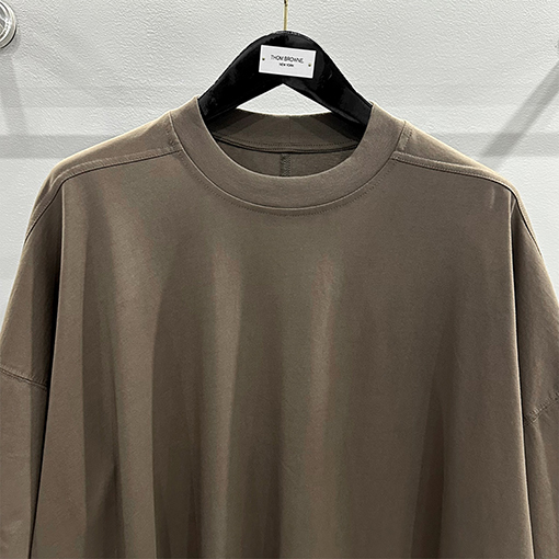 リックオウエンス リボンウォッシュロールアップルーズフィット半袖Tシャツ