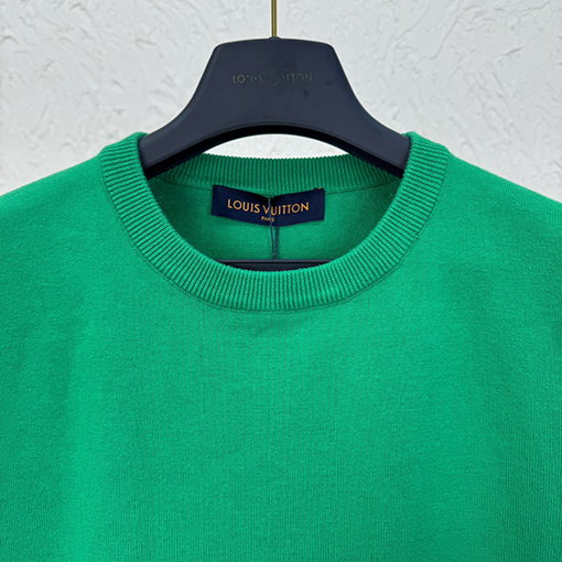 ルイヴィトンコピー ジャカードクルーネックコットンニット半袖Tシャツ