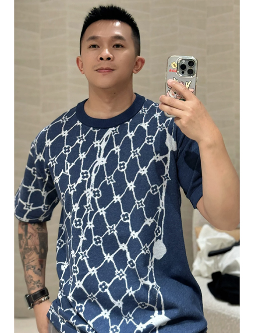 ルイヴィトン  ジャカードニット半袖Tシャツ