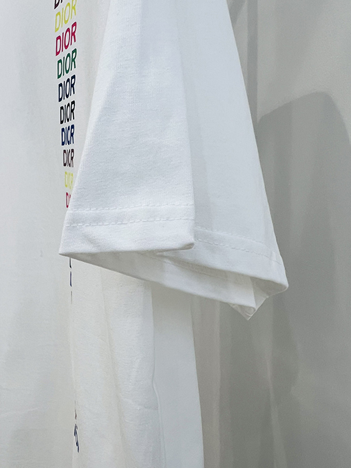 ディオールコピー  新しい虹のアルファベットの落書きプリント半袖Tシャツ