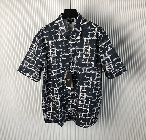フェンディスーパーコピー 新しいリネンフリンジ半袖シャツ