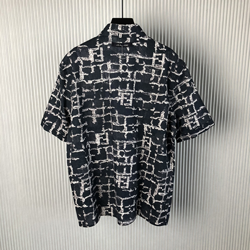 フェンディスーパーコピー 新しいリネンフリンジ半袖シャツ