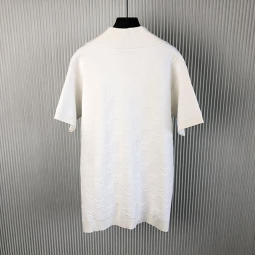 グッチ  新しいジャカードニット半袖Tシャツ