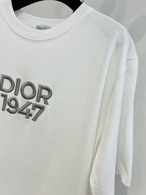 ディオール パターン刺繍刺繍文字半袖Tシャツ