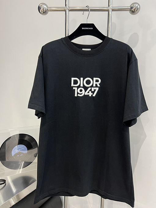 ディオール パターン刺繍刺繍文字半袖Tシャツ