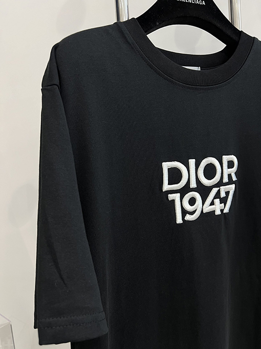 ディオール パターン刺繍刺繍文字半袖Tシャツ