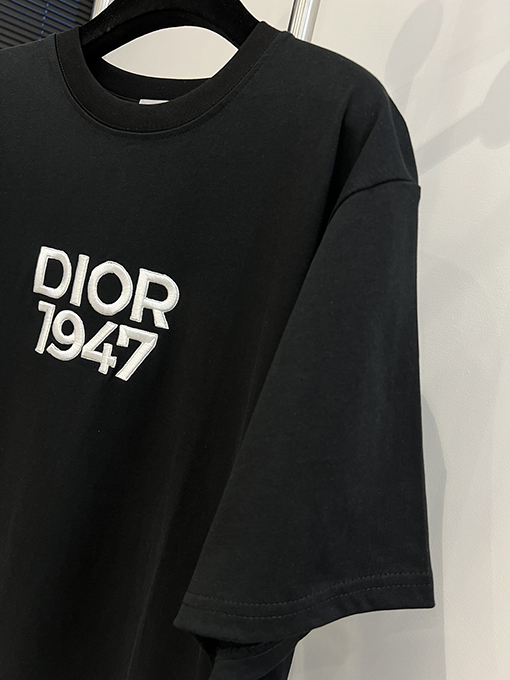 ディオール パターン刺繍刺繍文字半袖Tシャツ