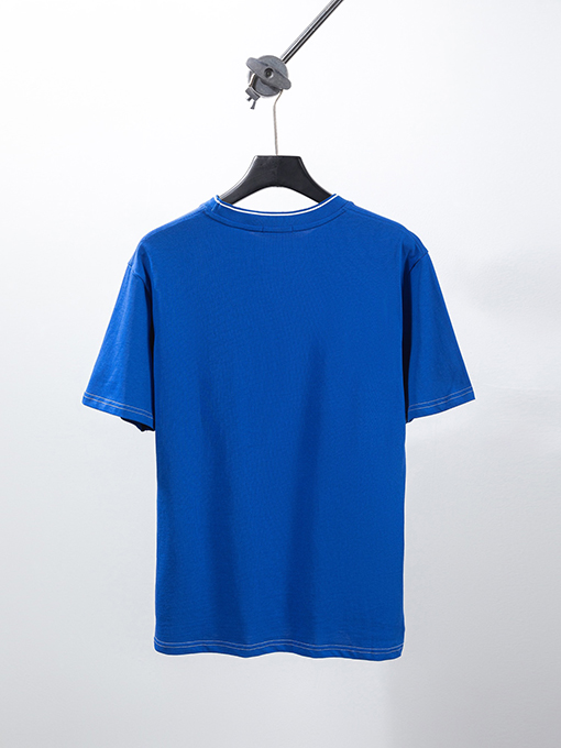 プラダコピー 新しい2色のポケットライン金属三角マーク半袖Tシャツ