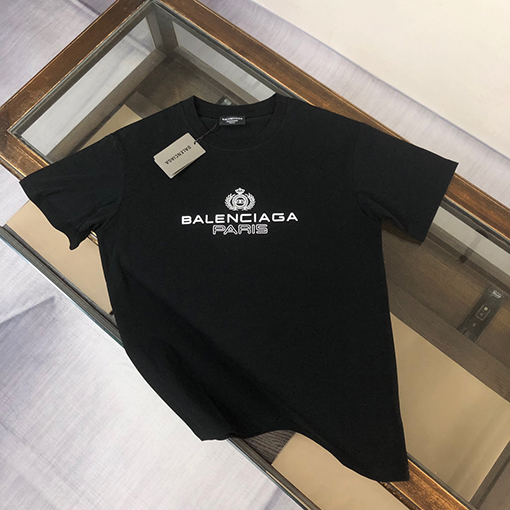 バレンシアガ ファッション刺繍ロゴ半袖Tシャツ