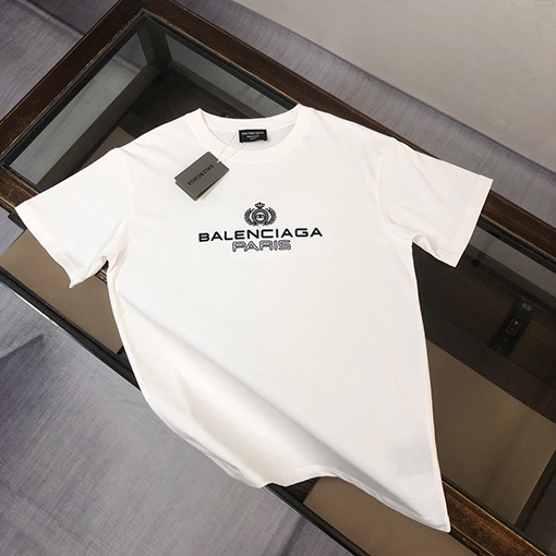 バレンシアガ ファッション刺繍ロゴ半袖Tシャツ