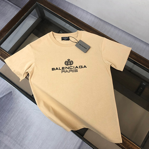 バレンシアガ ファッション刺繍ロゴ半袖Tシャツ