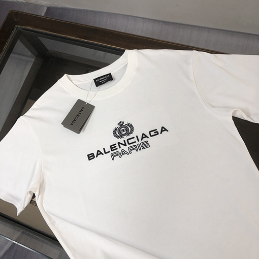 バレンシアガ ファッション刺繍ロゴ半袖Tシャツ