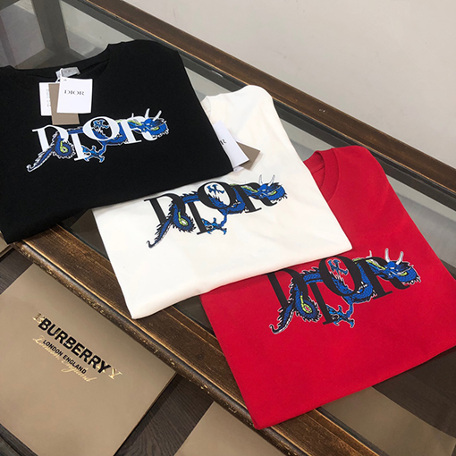 ディオールスーパーコピー 新しいドラゴン年賀半袖Tシャツ