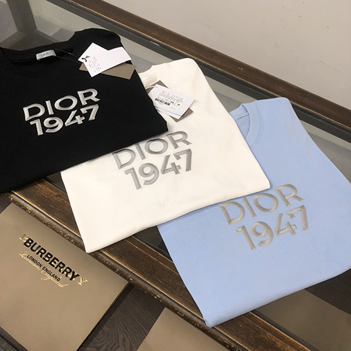 ディオール クラシックな刺繍文字ロゴ半袖Tシャツ