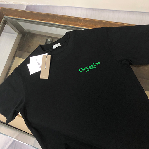 ディオールスーパーコピー ファッション刺繍ロゴ半袖Tシャツ