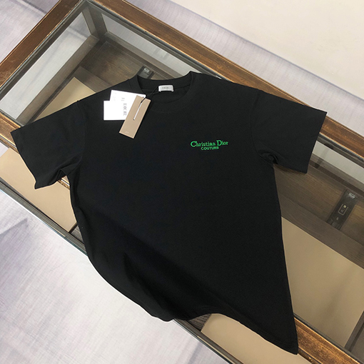 ディオールスーパーコピー ファッション刺繍ロゴ半袖Tシャツ